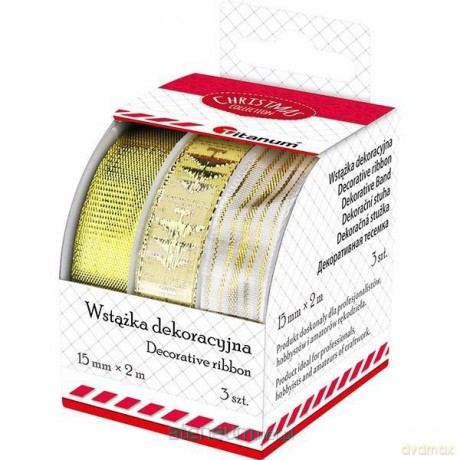 Wstążki tekstylne 15mm/2m 3 wzory