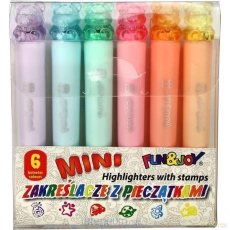 Zakreślacze mini 6 kolorów