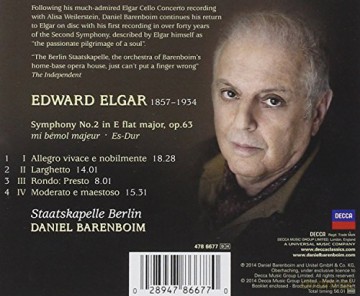 Daniel Barenboim: Elgar Symphony No.2 [CD]