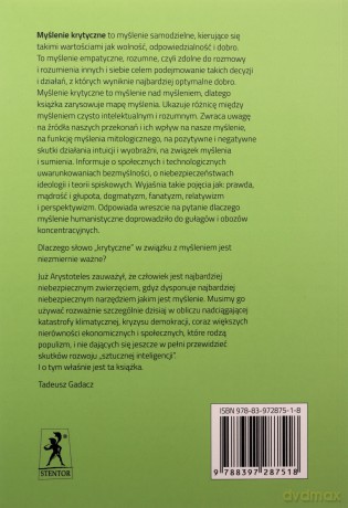 Myślenie krytyczne - Tadeusz Gadacz [KSIĄŻKA]