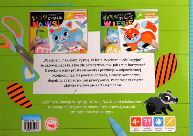 W lesie. Wycinam, naklejam, rysuję. Wycinanki edukacyjne - Agnieszka Bator [KSIĄŻKA]