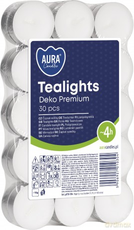 BISPOL Aura Candles Podgrzewacze Deko Premium 1 op.-30 sztuk