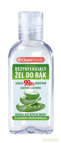 CLEAN HANDS Żel dezynfekujący do rąk - z Aloesem i Prowitaminą B5 50 ml