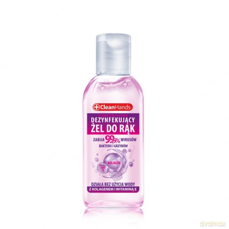 CLEAN HANDS Żel dezynfekujący do rąk - z Kolagenem i Witaminą E 50 ml