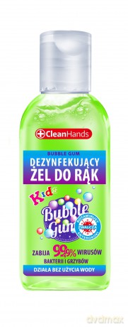CLEAN HANDS Żel dezynfekujący do rąk dla dzieci - Bubble Gum 50 ml