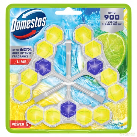DOMESTOS Kostka toaletowa Power 5 Lime 3 x 50 g