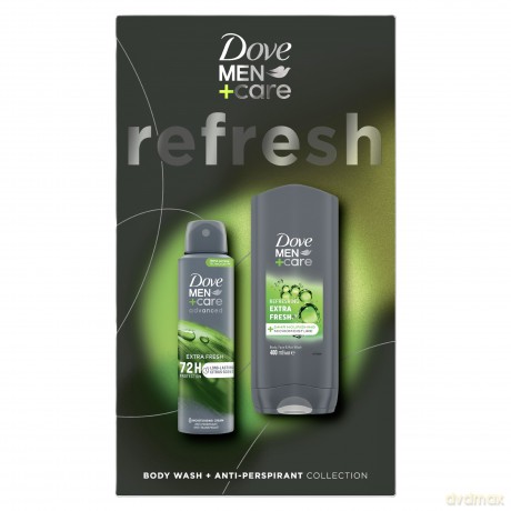 DOVE Men Care Extra Zestaw prezentowy męski spray + żel do mycia ciała i włosów