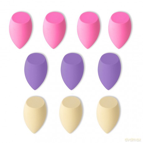 ECARLA ZESTAW GB12 Gąbki do makijażu PASTEL - 10szt