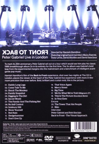 Peter Gabriel: Back To Front - Live In London [DVD]