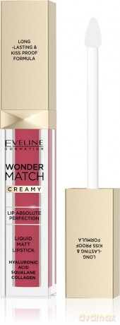 EVELINE Matowa Pomadka w płynie Wonder Match Creamy nr 12 - Charming Red 6.8 ml
