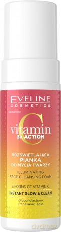 EVELINE Vitamin C 3xAction Rozświetlająca Pianka do mycia twarzy 150 ml