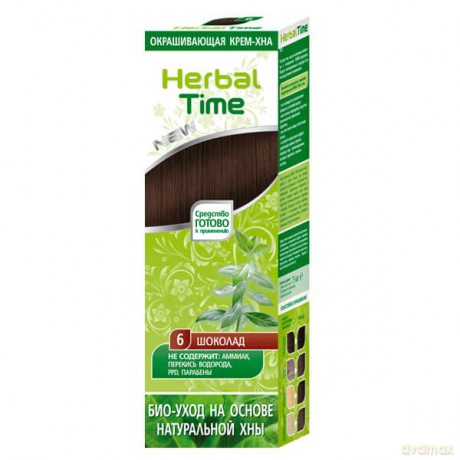HERBAL TIME Henna do włosów naturalna 6 Czekolada
