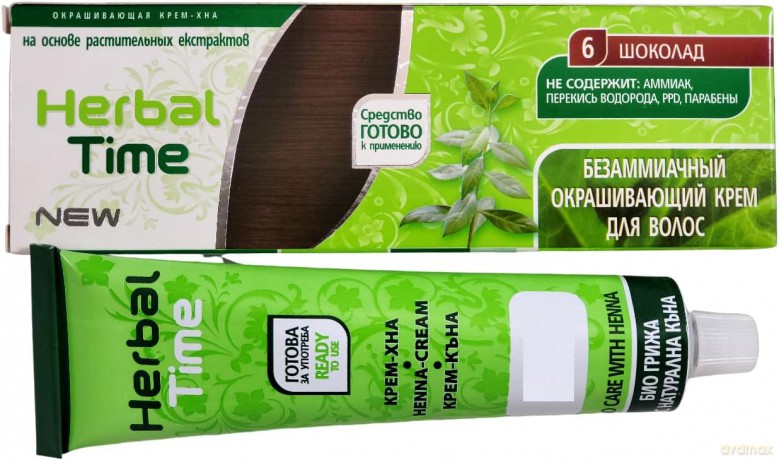 HERBAL TIME Henna do włosów naturalna 6 Czekolada