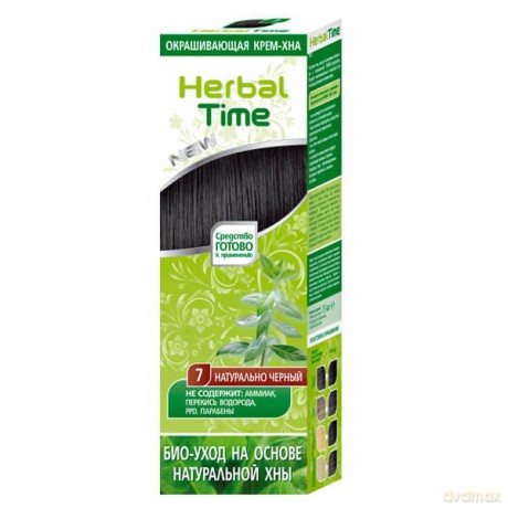 HERBAL TIME Henna do włosów naturalna 7 Naturalny Czarny
