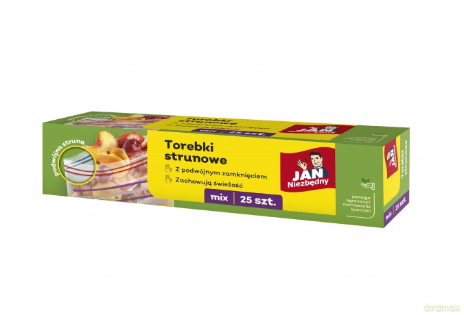 JAN NIEZBĘDNY Torebki strunowe (podwójne zamknięcie) Mix - 25 sztuk