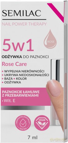 SEMILAC Odżywka do paznokci Nail Power Therapy 5w1 Rose Care 7 ml
