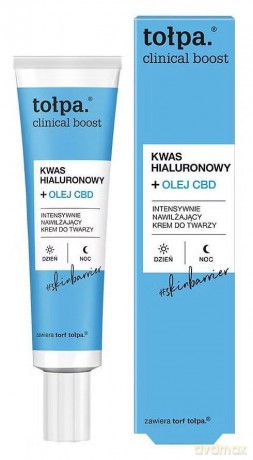 TOŁPA Clinical Boost Kwas hialuronowy+Olej CBD Krem nawilżający do twarzy 40 ml