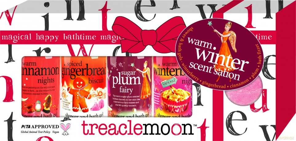TREACLEMOON Zestaw prezentowy Warm Winter Scentsation (Żel pod prysznic 4 szt. + Kula do kąpieli 1 szt.) 1 op. - 5 szt.