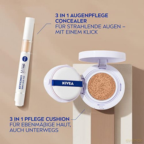 Nivea Caring toning cream in a sponge 3 in 1 Hyaluron Cellular Filler 15 g - Shade: 02 Medium dla kobiety