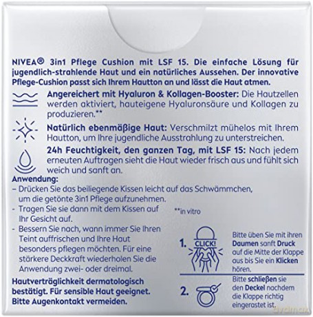 Nivea Caring toning cream in a sponge 3 in 1 Hyaluron Cellular Filler 15 g - Shade: 02 Medium dla kobiety