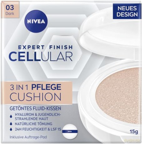 Nivea Caring toning cream in a sponge 3 in 1 Hyaluron Cellular Filler 15 g - Shade: 03 Dark dla kobiety