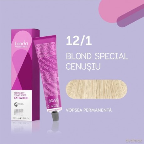 Londa Professional Permanent Color Extra Rich Creme 60 ml - Shade: 12/1 Special Blond Ash dla kobiety