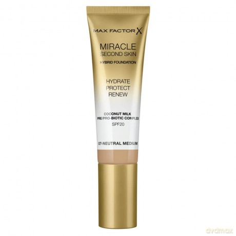 Max Factor Miracle Touch Second Skin SPF 20 (Hybrid Foundation) 30 ml - Shade: 07 Neutral Medium dla kobiety