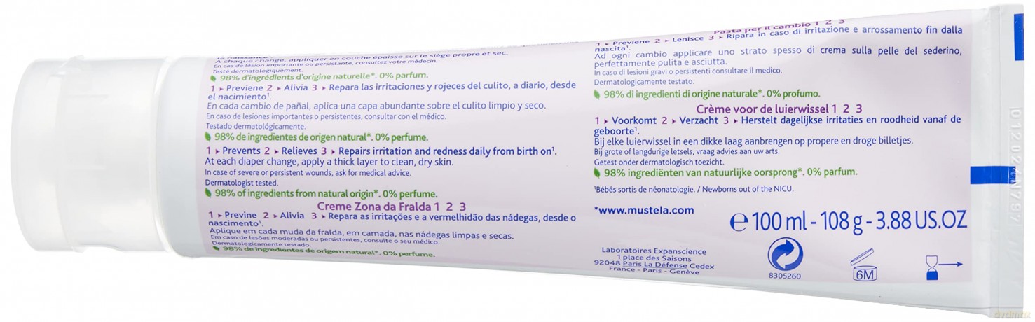 Mustela Vitamin Barrier Cream - Volume: 100 ml