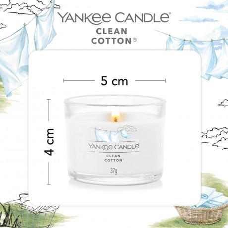 Yankee Candle Set of votive candles in glass Clean Cotton 3 x 37 g unisex
