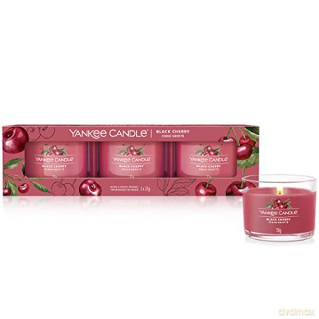 Yankee Candle Set of votive candles in Black Cherry glass 3 x 37 g unisex
