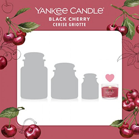 Yankee Candle Set of votive candles in Black Cherry glass 3 x 37 g unisex