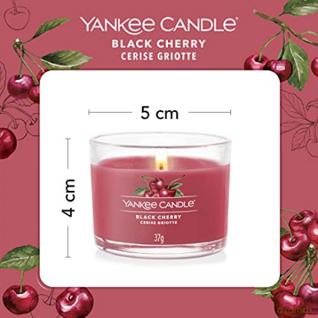 Yankee Candle Set of votive candles in Black Cherry glass 3 x 37 g unisex