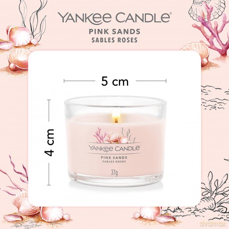 Yankee Candle Set of votive candles in Pink Sands glass 3 x 37 g unisex