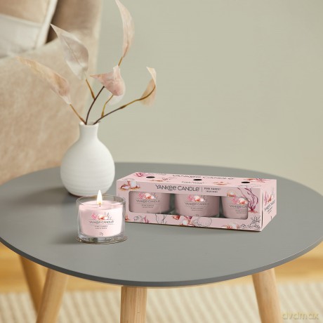 Yankee Candle Set of votive candles in Pink Sands glass 3 x 37 g unisex