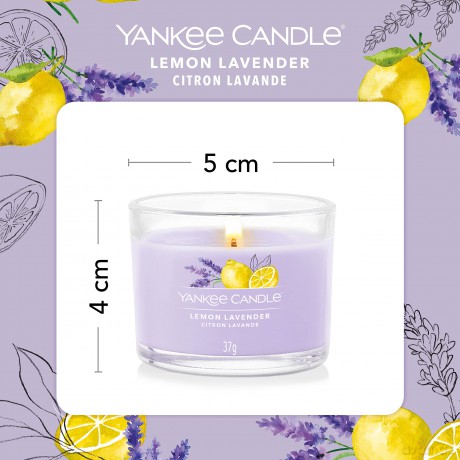 Yankee Candle Set of votive candles in glass Lemon Lavender 3 x 37 g unisex