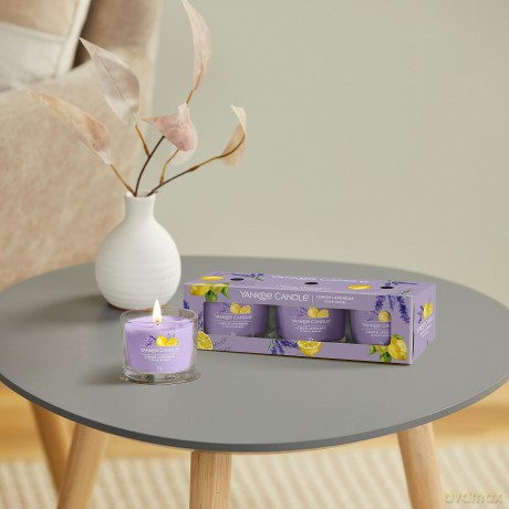 Yankee Candle Set of votive candles in glass Lemon Lavender 3 x 37 g unisex