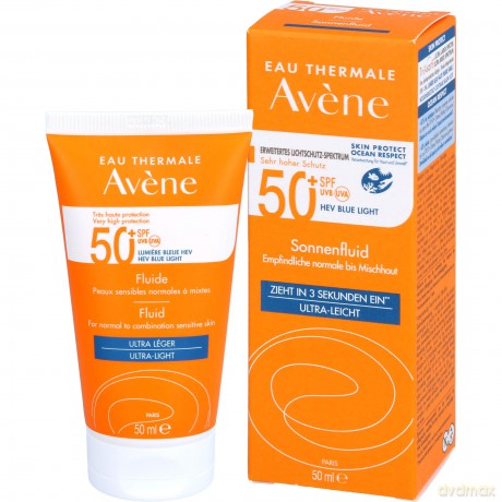 Avene Protective fluid for sensitive, normal to combination skin SPF 50+ (Fragrance-Free Fluid) 50 ml dla kobiety