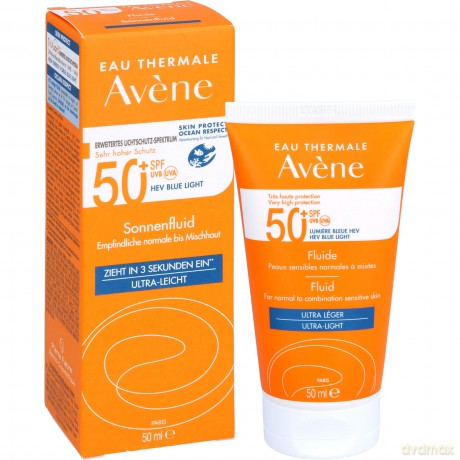 Avene Protective fluid for sensitive, normal to combination skin SPF 50+ (Fragrance-Free Fluid) 50 ml dla kobiety