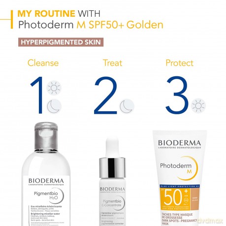 Bioderma Protective toning gel cream SPF 50+ Photoderm M (Cream) 40 ml - Shade: Dark dla kobiety
