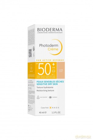 Bioderma Tinted sun cream SPF 50+ Photoderm Aqua fluid 40 ml - Shade: Light dla kobiety
