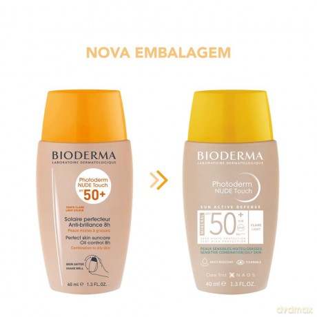 Bioderma Tinted protective fluid with the effect of natural makeup SPF 50 Photoderm Nude Touch Mineral 40 ml - Shade: Light dla kobiety