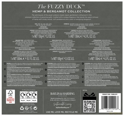 Baylis & Harding Gift set Bergamot, Hemp & Sandalwood 5 pcs dla mężczyzny