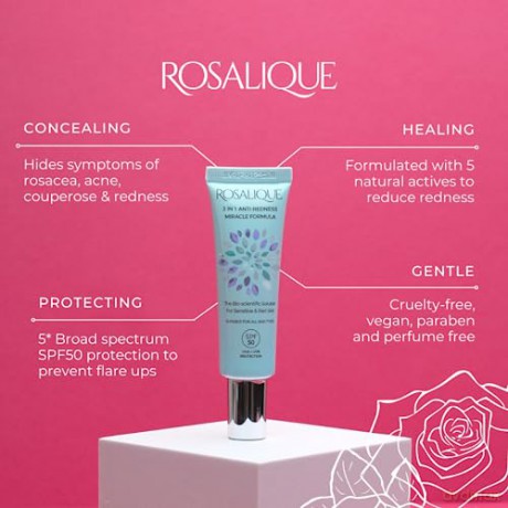 ROSALIQUE Cream against skin redness 3 in 1 Anti-Redness Miracle Formula SPF 50 30 ml dla kobiety