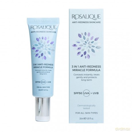 ROSALIQUE Cream against skin redness 3 in 1 Anti-Redness Miracle Formula SPF 50 30 ml dla kobiety