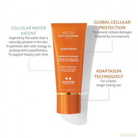 Institut Esthederm Protective face cream with moderate protection Adaptasun Moderate Sun ( Protective Face Care ) 50 ml dla kobiety