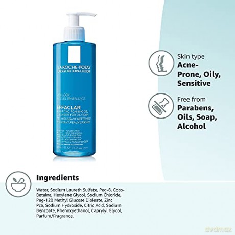 La Roche Posay Cleansing foaming gel without soap Effaclar (Purifying Foaming Gel) - Volume: 400 ml unisex