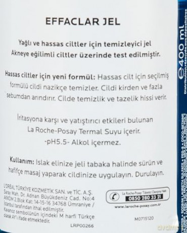 La Roche Posay Cleansing foaming gel without soap Effaclar (Purifying Foaming Gel) - Volume: 400 ml unisex