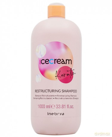 Inebrya Ice Cream Keratin Restructuring Shampoo (Restructuring Shampoo) - Volume: 1000 ml dla kobiety