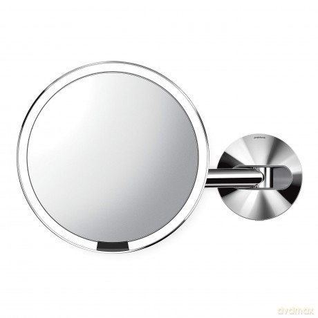 Simplehuman Network wall mirror Sensor with LED lighting, 5x magnification - Variant: Shiny stainless steel dla kobiety