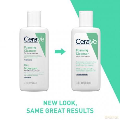 CeraVe Cleansing Foaming Gel for Normal to Oily Skin (Foaming Cleanser) - Volume: 88 ml unisex